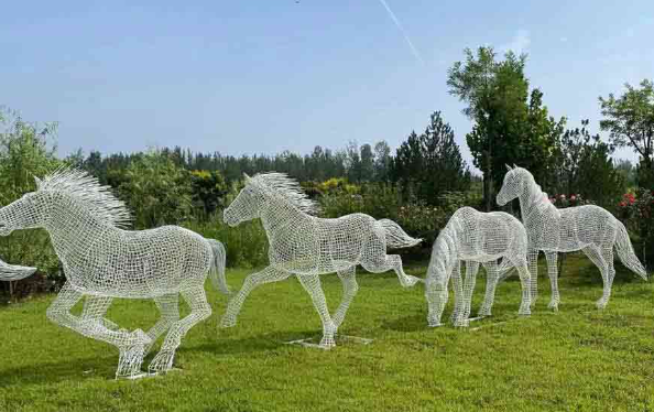 Draft Horse stainless steel sculpture modern interpretations